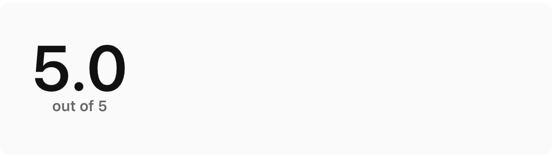 App Store rating summary showing FoodieCalc rated 5.0 out of 5